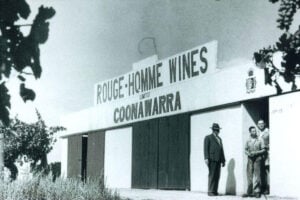 Old photo of Rouge Homme Wines sign